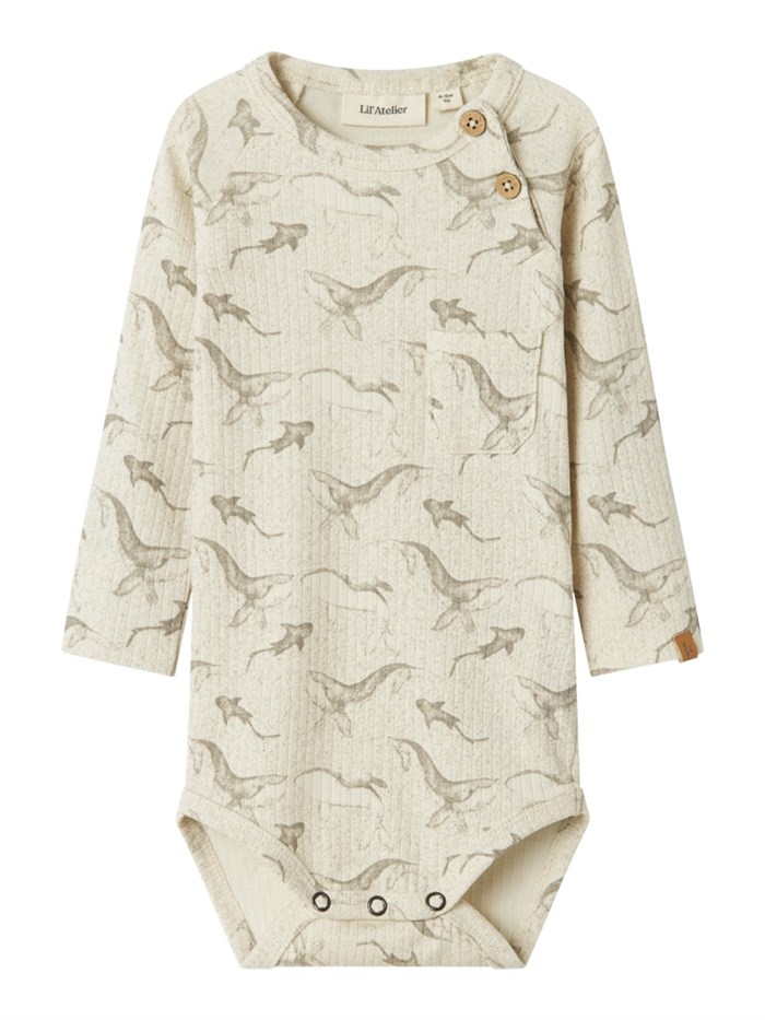 Lil\' Atelier Gio LS slim body - Turtledove whale