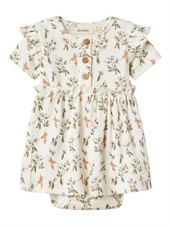 Lil' Atelier Frilla SS-Bodykleid aus lockerem Tüll – Peach Blush