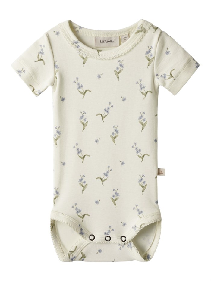 Lil\' Atelier Fleura SS schlanker Body – Vapour Blue