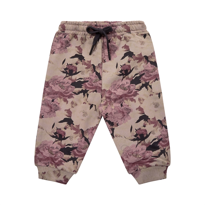 Sofie Schnoor Sweat pants Rasmine - Black/purple flowers mix