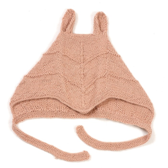 Huttelihut Mini rabbit bonnet hue w/ears - Dusty Rose