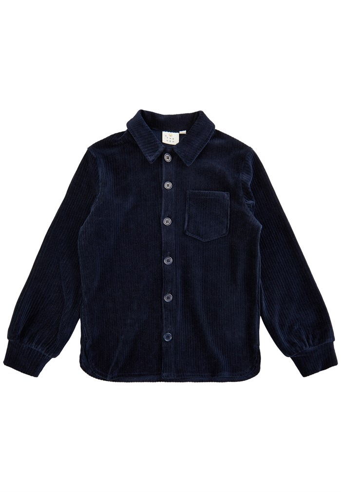 The New Dean LS Cord Bomber shirt - Navy Blazer