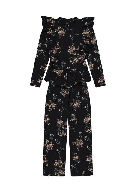 The New Iris jumpsuit - Black Beauty Flower AOP