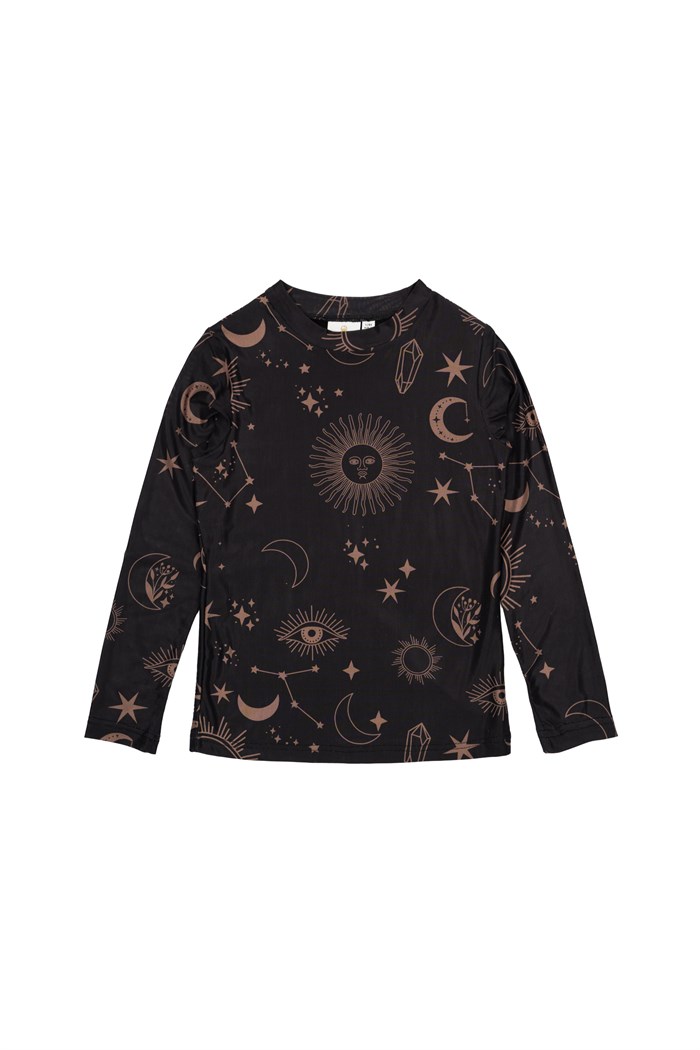 The New Mia LS mesh Tee - Black Beauty Astro AOP