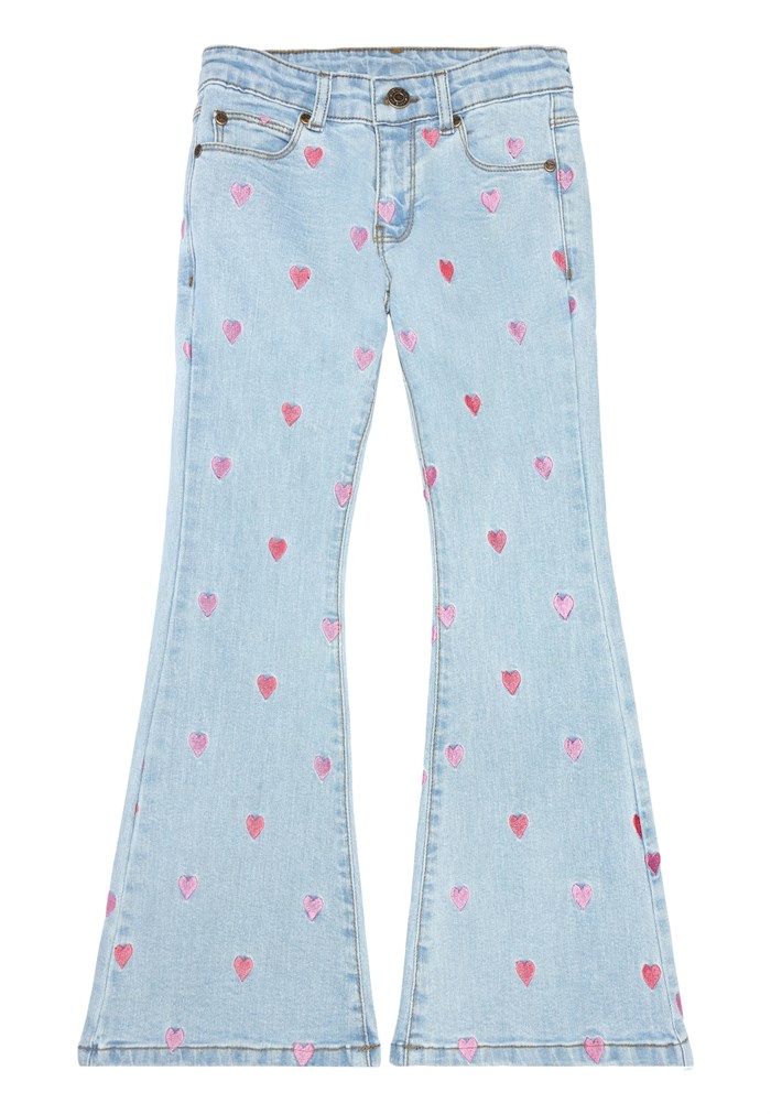 The New Laflared Embroidery jeans - Light blue wash