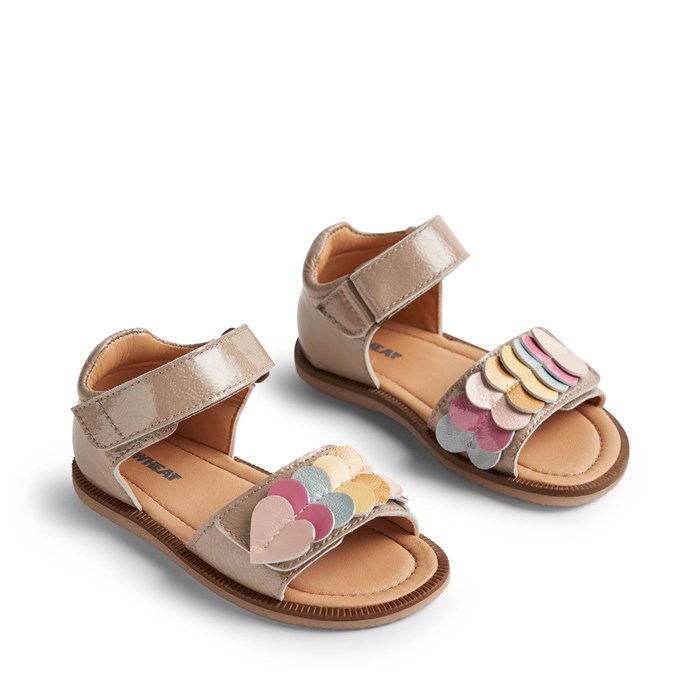 Wheat Open Toe Uma Patent sandal - Beige