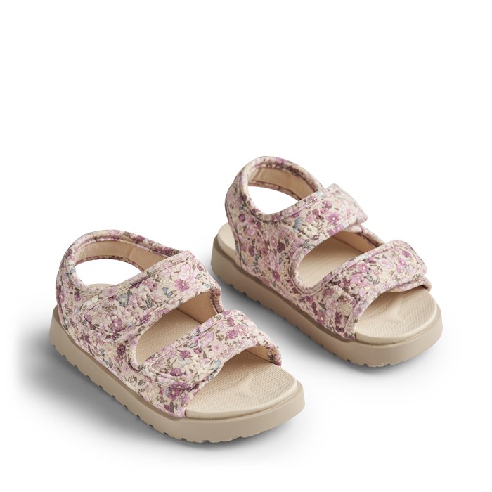 Wheat Open Toe Healy Print sandal - Clam multi flowers