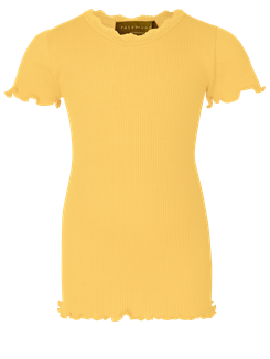 Rosemunde Silk t-shirt regular w/ lace - Sunshine yellow